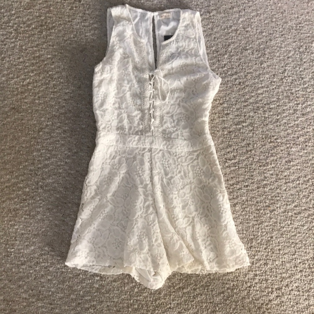Hollister White Lace Romper
